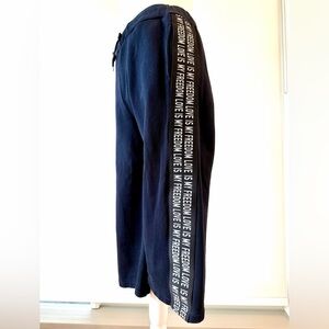 Twin-Set Navy Jersey Capris with White Side Text